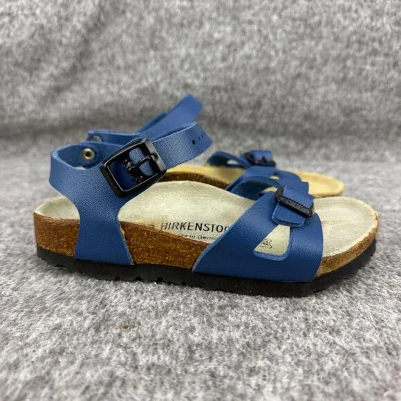 ✅Girls C11/EU29 Birkenstock Kids Rio Blue Birko-Flor Sandals *DISCOLORED SOLE - Picture 5 of 14